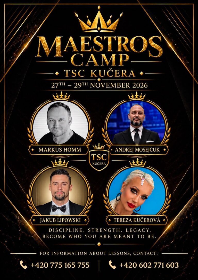 Trenéři Maestros Camp 2026: Markus Homm, Andrej Mosejcuk, Jakub Lipowski a Tereza Kučerová